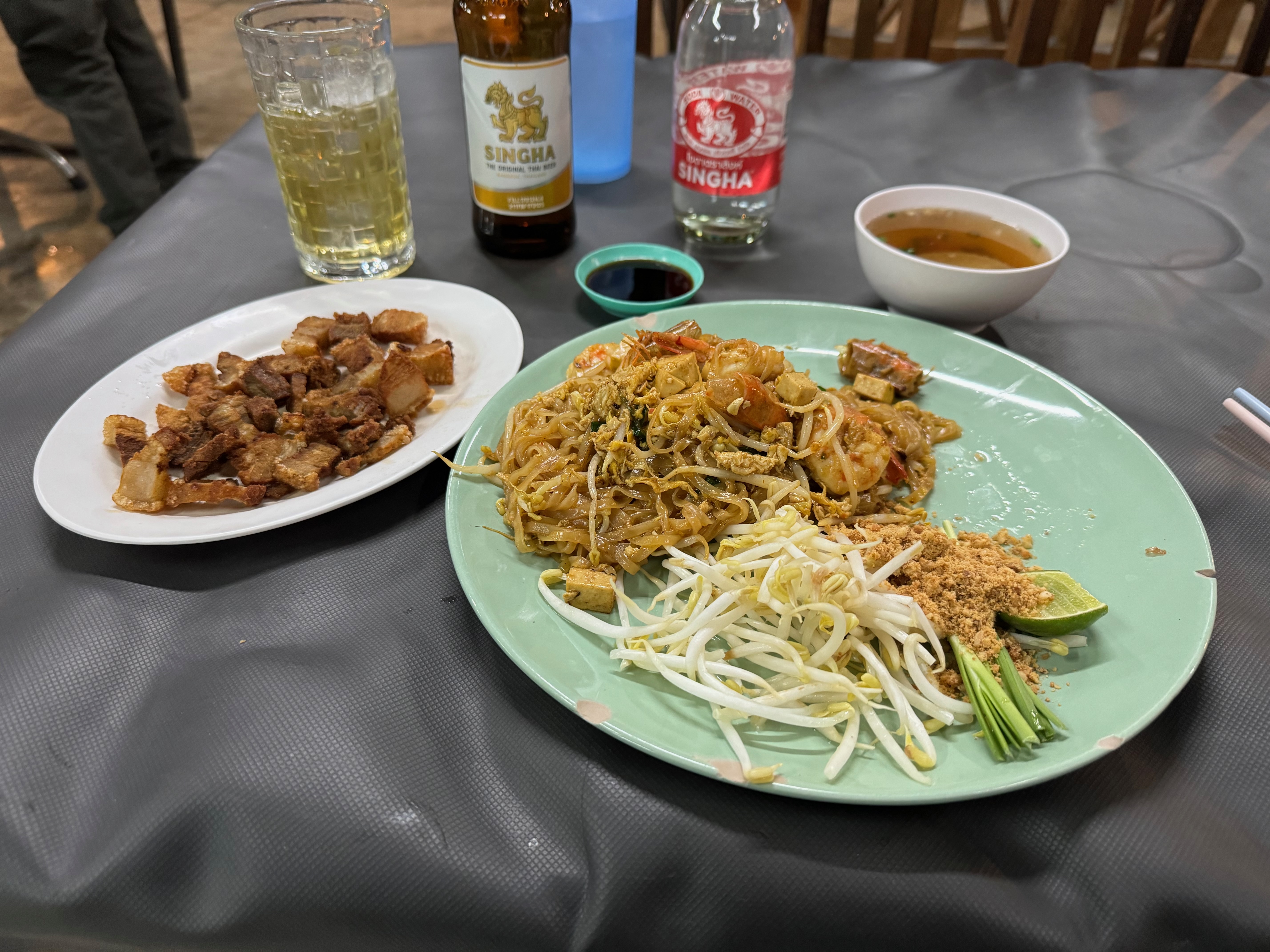 Pork belly and pad thai